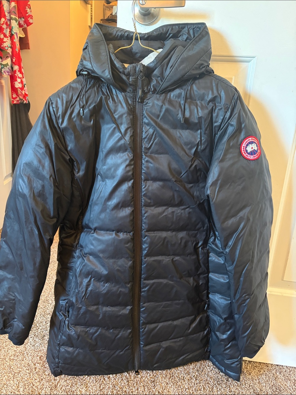 Canada Goose Black Hooded Women's Puffer Coat